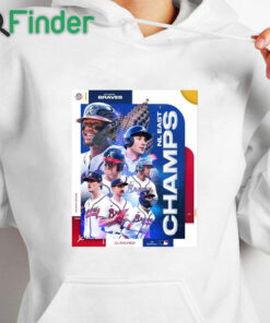 white hoodie Atlanta Braves NL East Division Champions 2023 Postseason Clinched Shirt