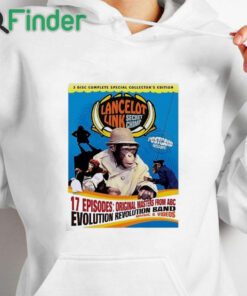 white hoodie Lancelot link secret chimp shirt