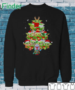 Sweatshirt Baby Yoda Santa Christmas tree lighting shirt