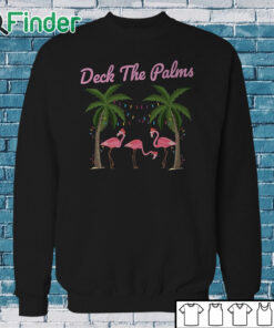 Sweatshirt Tropical Christmas Florida Flamingo Deck the Palms Sweatshirt