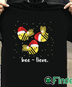 T shirt black Funny Santa Bee Ugly Christmas Sweater Bee lieve