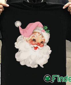 T shirt black Pink Vintage Santa Claus Unisex Sweatshirt