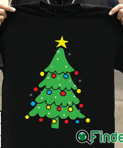 T shirt black Vizor Christmas Tree Off The Shoulder Sweatshirt Christmas Tree Slouchy Oversized Top for Women