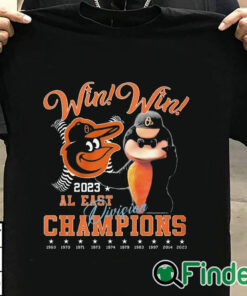T shirt black Win Win 2023 Al East Division Champions Baltimore Orioles T Shirt
