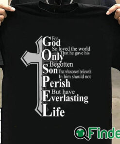 T shirt black Women's For God So Loved The World Print Long Sleeve Sweatshirt