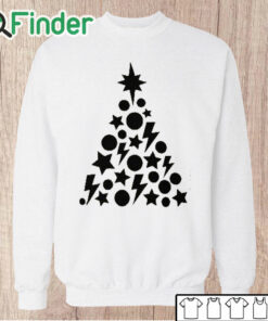 Unisex Sweatshirt Black Christmas Tree with Stars and Lightning Pullover Sweatshirt