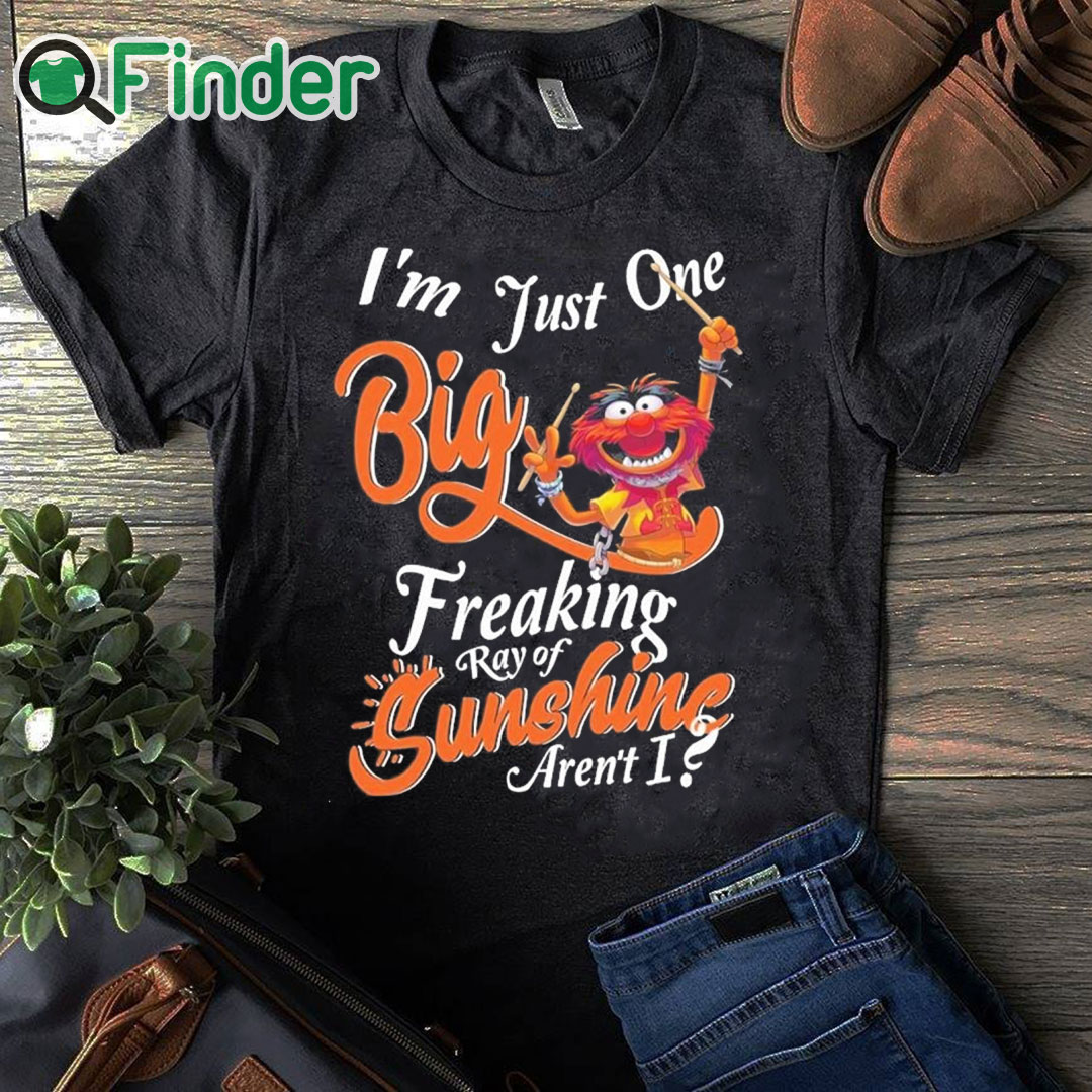 black T shirt Animal DRUMMER I'm just one big freaking ray of sunshine aren't shirt black T shirt Animal DRUMMER I'm just one big freaking ray of sunshine aren't shirt