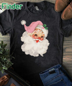 black T shirt Pink Vintage Santa Claus Unisex Sweatshirt