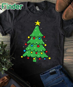 black T shirt Vizor Christmas Tree Off The Shoulder Sweatshirt Christmas Tree Slouchy Oversized Top for Women