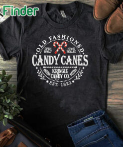 black T shirt Women's Retro Christmas Kringle Candy Co. Candy Cane Sweatshirt