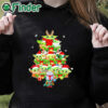 black hoodie Baby Yoda Santa Christmas tree lighting shirt
