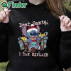 black hoodie Cute Lilo & Stitch Christmas Dear Santa I Can Explain T shirt