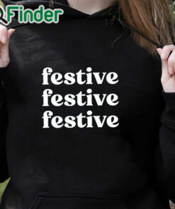 black hoodie Festive Sweatshirt