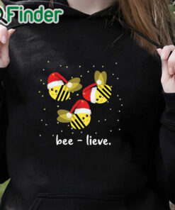 black hoodie Funny Santa Bee Ugly Christmas Sweater Bee lieve