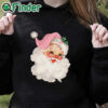 black hoodie Pink Vintage Santa Claus Unisex Sweatshirt