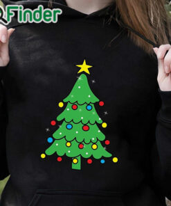 black hoodie Vizor Christmas Tree Off The Shoulder Sweatshirt Christmas Tree Slouchy Oversized Top for Women