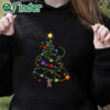 black hoodie Women's Black Christmas Tree Star Print Long Sleeve T Shirt