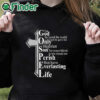 black hoodie Women's For God So Loved The World Print Long Sleeve Sweatshirt