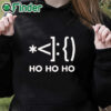 black hoodie Women's Lost Gods Emoticon Santa T Shirt