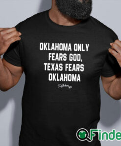 black shirt 28 Sooners Oklahoma Danny Stutsman Only Fears God Texas Fears Oklahoma 2023 Shirt