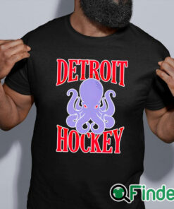 black shirt Detroit Hockey Octopus T Shirt