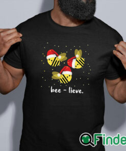 black shirt Funny Santa Bee Ugly Christmas Sweater Bee lieve