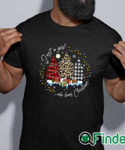 black shirt Merry Christmas Just A Girl Who Loves Christmas Tree Unisex Sweatshirt