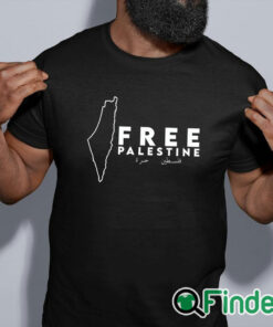 black shirt Palestine Free Palestine Free Gaza Palestine Flag Arabic T Shirt