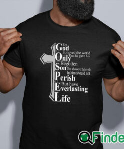 black shirt Women's For God So Loved The World Print Long Sleeve Sweatshirt