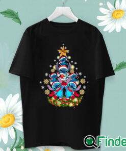 unisex T shirt Stitch Santa hat Christmas tree star shirt