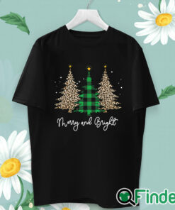 unisex T shirt Vintage Christmas Tree Black Merry And Bright Crew Neck Sweatshirt