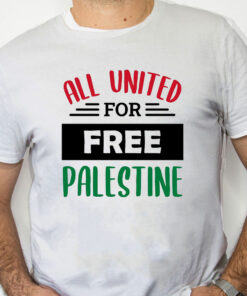 white Shirt All United For Free Palestine T shirt