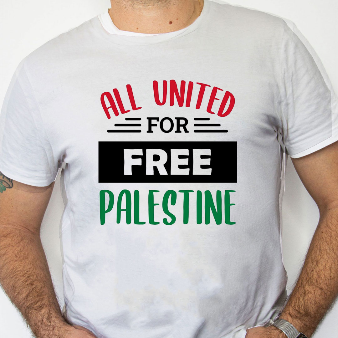 white Shirt All United For Free Palestine T shirt white Shirt All United For Free Palestine T shirt
