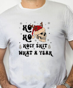white Shirt Christmas Ho Ho Holy Print Sweatshirt