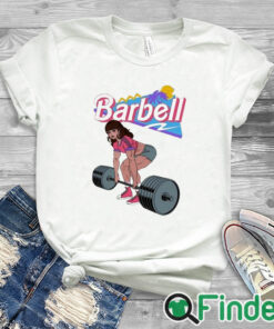 white T shirt Barbell Brunette Shirt