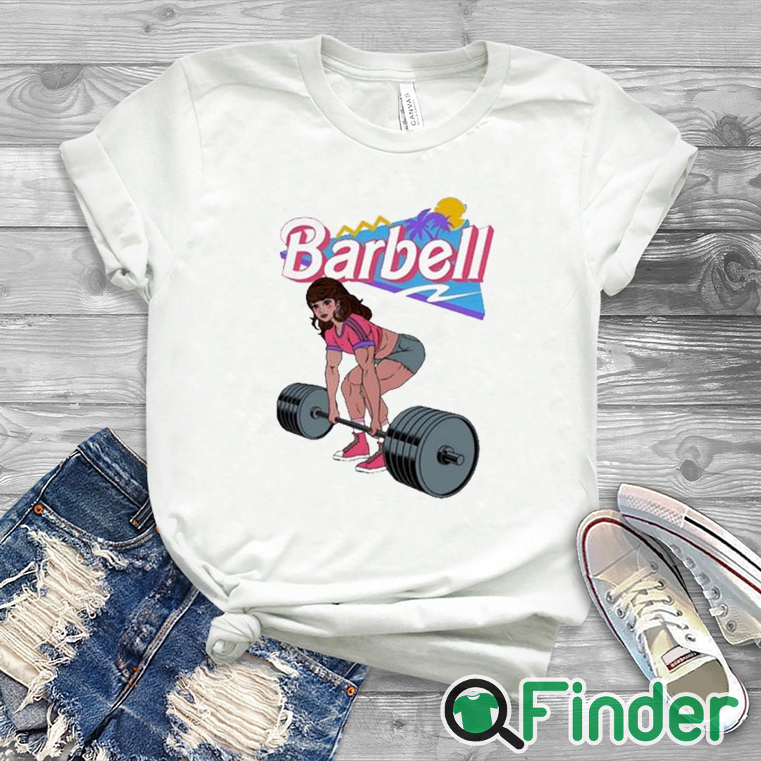 white T shirt Barbell Brunette Shirt white T shirt Barbell Brunette Shirt
