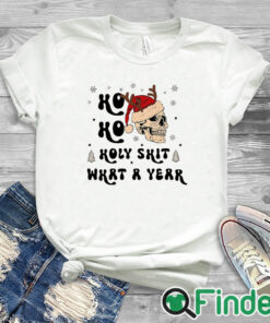 white T shirt Christmas Ho Ho Holy Print Sweatshirt