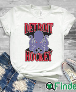 white T shirt Detroit Hockey Octopus Shirt