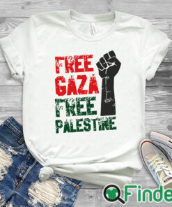 white T shirt Free Gaza Free Palestine T shirt