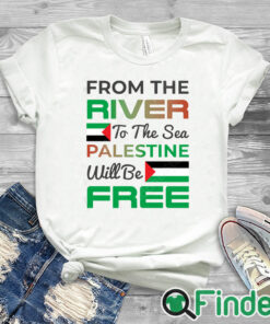 white T shirt From The River To The Sea Palestine Will Be Free Unisex T Shirt