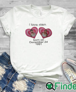 white T shirt I Love Men Born On December 24 1991 Shirt