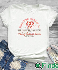 white T shirt Kringle Candy Co Sweatshirt Candy Cane Christmas Sweater