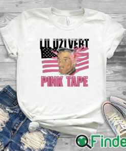 white T shirt Lil Uzi Vert Pink Tape Black Portrait Shirt