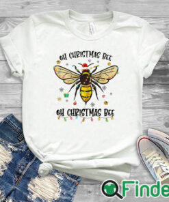 white T shirt Oh Christmas Bee Santa Hat Light Christmas Gift Shirt & Sweatshirt
