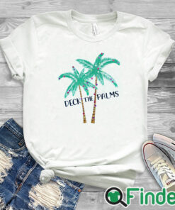 white T shirt Philosophy Womens Pullover Christmas Deck The Palms Turquoise Light Sweatshirt
