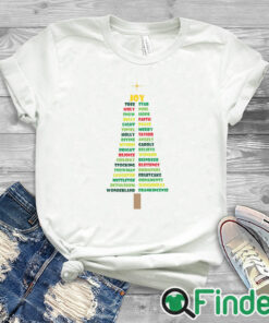 white T shirt White Christmas Words Christmas Tree Sweatshirt
