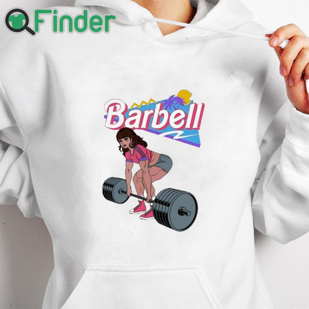 white hoodie Barbell Brunette Shirt white hoodie Barbell Brunette Shirt