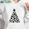 white hoodie Black Christmas Tree with Stars and Lightning Pullover Sweatshirt