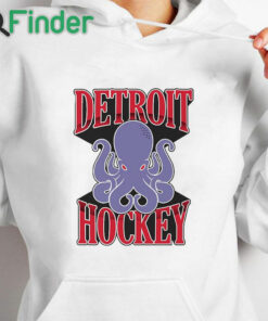 white hoodie Detroit Hockey Octopus Shirt