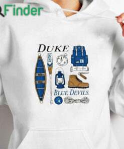white hoodie Duke Blue Devils Comfort Wash Camping Trip T Shirt